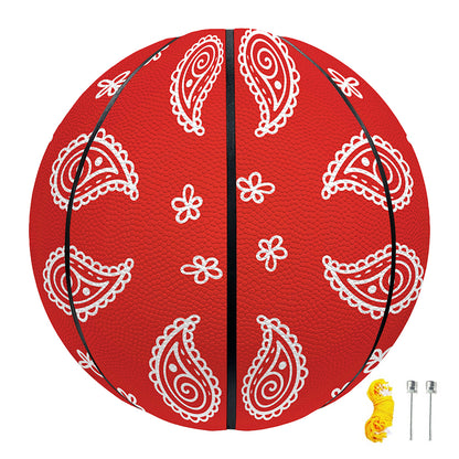 Red And White Bandana Print Basketball
