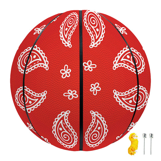Red And White Bandana Print Basketball