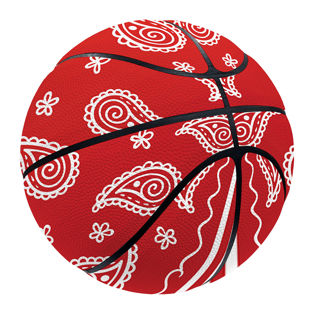 Red And White Bandana Print Basketball