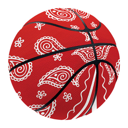 Red And White Bandana Print Basketball