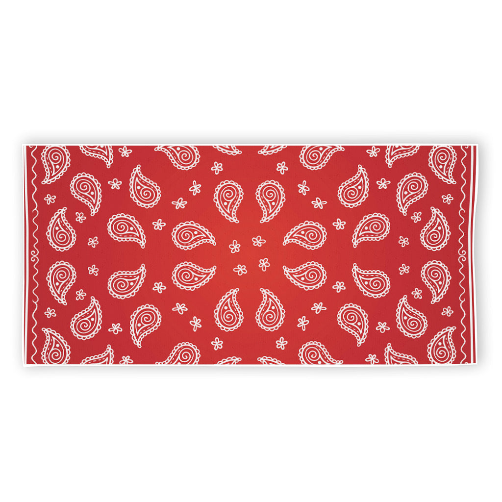Red And White Bandana Print Beach Towel