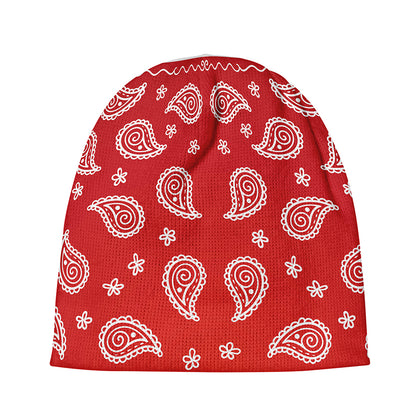 Red And White Bandana Print Beanie