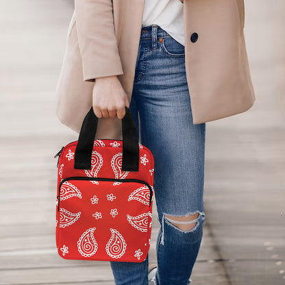 Red And White Bandana Print Bible Tote Bag