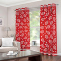 Red And White Bandana Print Dimout Grommet Curtains