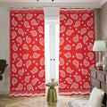 Red And White Bandana Print Dimout Pencil Pleat Curtains