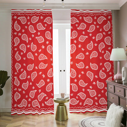 Red And White Bandana Print Blackout Pencil Pleat Curtains