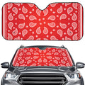 Red And White Bandana Print Car Windshield Sun Shade