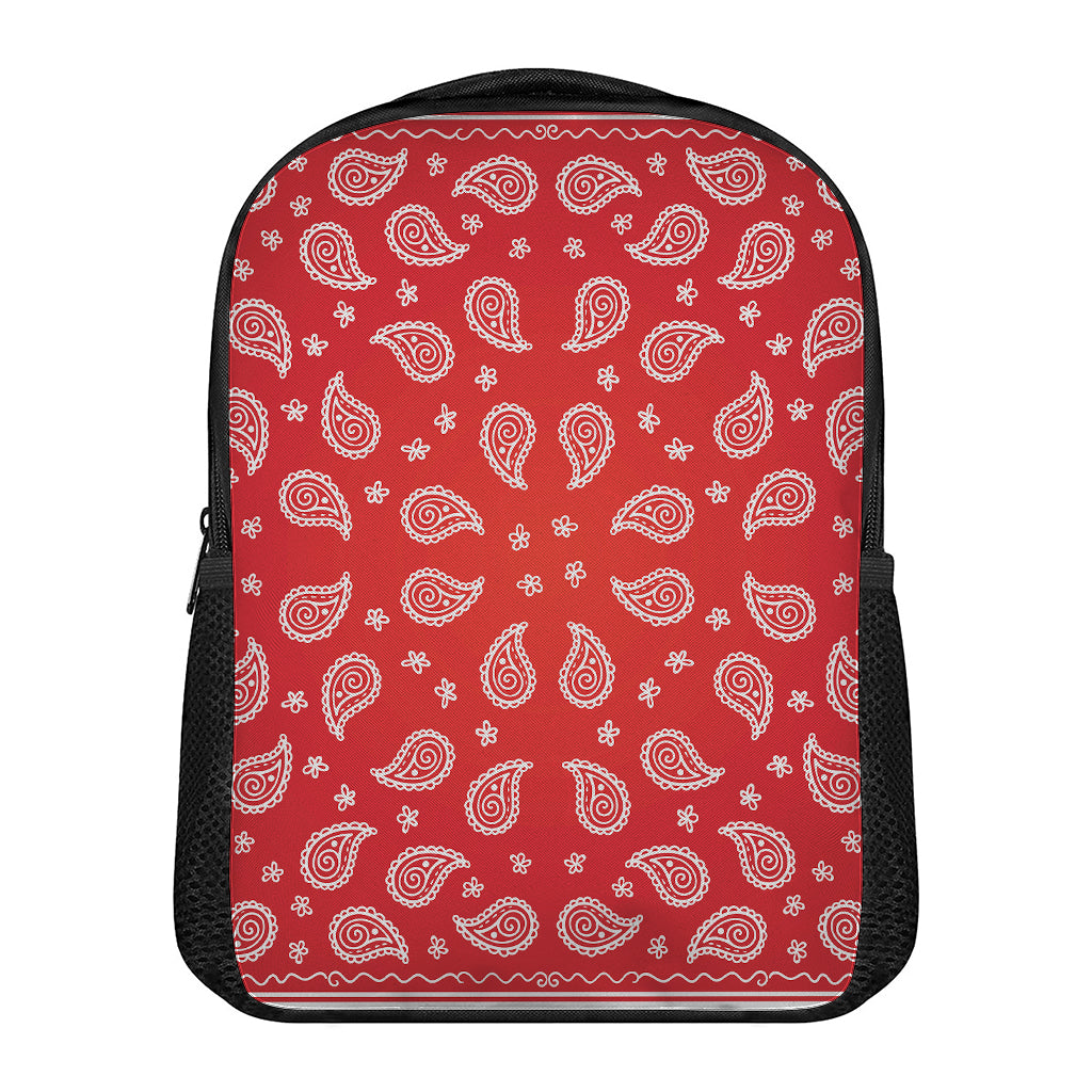 Red And White Bandana Print Casual Backpack
