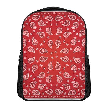 Red And White Bandana Print Casual Backpack