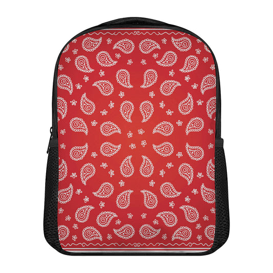 Red And White Bandana Print Casual Backpack