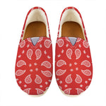 Red And White Bandana Print Casual Shoes