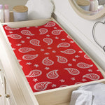 Red And White Bandana Print Changing Pad Cover