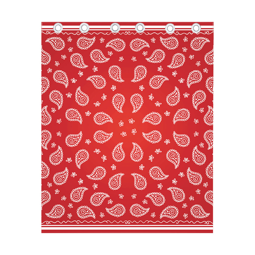Red And White Bandana Print Curtain