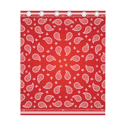 Red And White Bandana Print Curtain