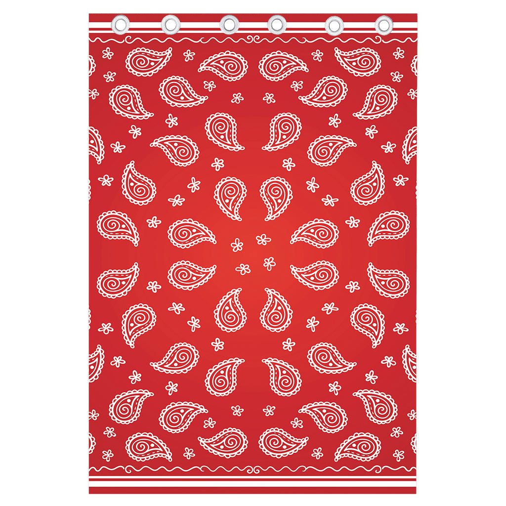 Red And White Bandana Print Curtain