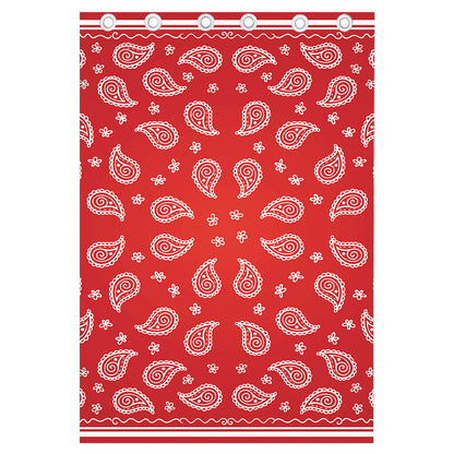 Red And White Bandana Print Curtain