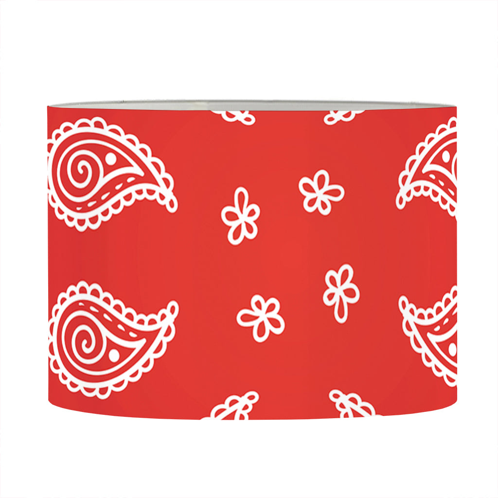Red And White Bandana Print Drum Lamp Shade