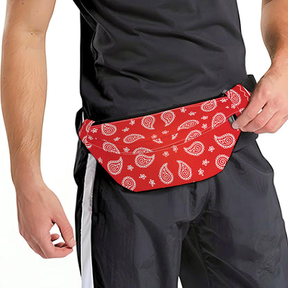 Red And White Bandana Print Fanny Pack