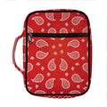 Red And White Bandana Print Front Pocket Bible Bag