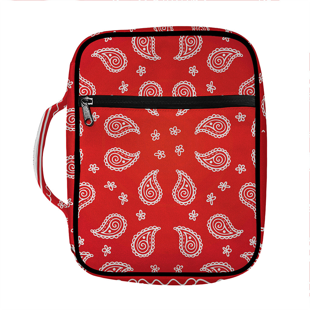 Red And White Bandana Print Front Pocket Bible Bag