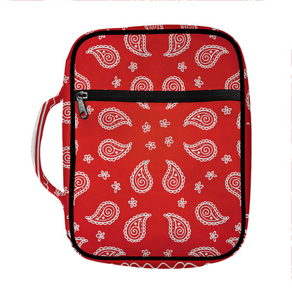 Red And White Bandana Print Front Pocket Bible Bag