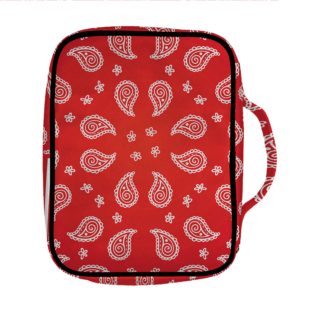 Red And White Bandana Print Front Pocket Bible Bag