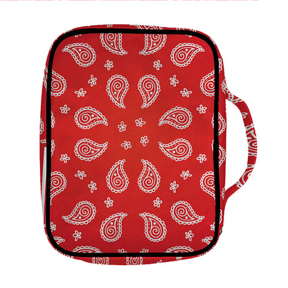 Red And White Bandana Print Front Pocket Bible Bag