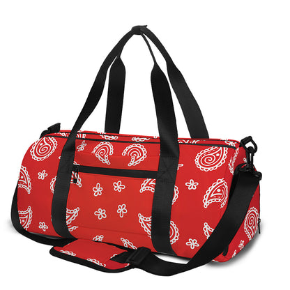Red And White Bandana Print Gym Bag