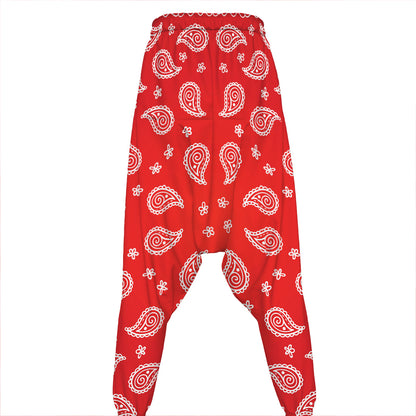 Red And White Bandana Print Hammer Pants