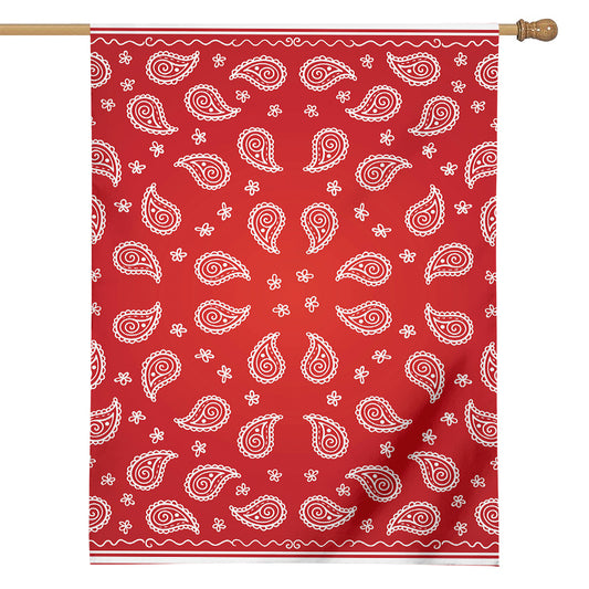 Red And White Bandana Print House Flag