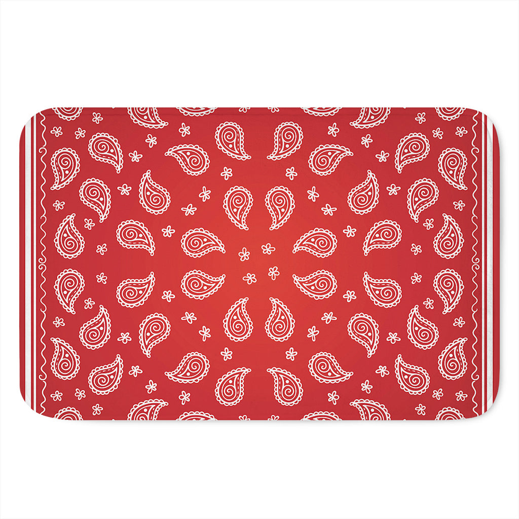 Red And White Bandana Print Indoor Door Mat