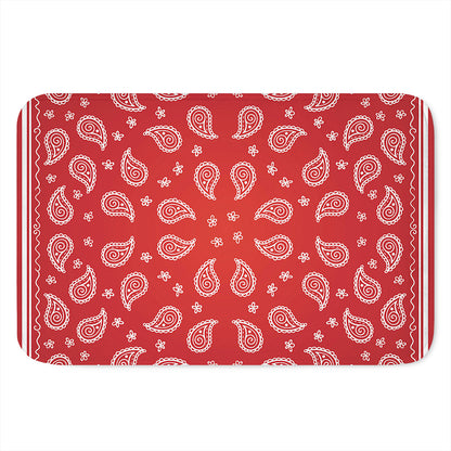 Red And White Bandana Print Indoor Door Mat