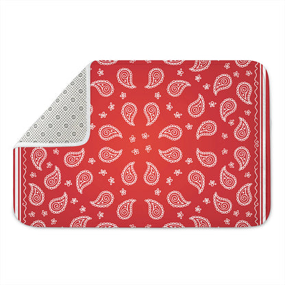 Red And White Bandana Print Indoor Door Mat
