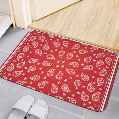 Red And White Bandana Print Indoor Door Mat