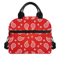 Red And White Bandana Print Insulated Lunch Bag
