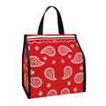 Red And White Bandana Print Insulated Lunch Tote