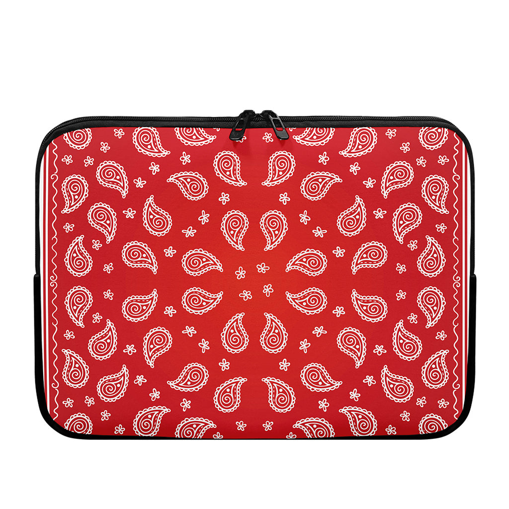 Red And White Bandana Print Laptop Sleeve