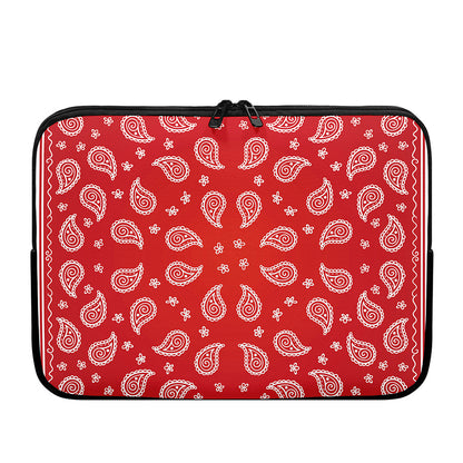 Red And White Bandana Print Laptop Sleeve