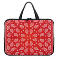 Red And White Bandana Print Laptop Sleeve With Handle