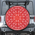 Red And White Bandana Print Leather Spare Tire Cover