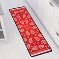 Red And White Bandana Print Long Kitchen Mat