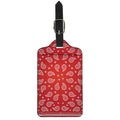 Red And White Bandana Print Luggage Tag