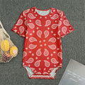 Red And White Bandana Print Men's Bodysuit
