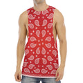 Red And White Bandana Print Men's Muscle Tank Top