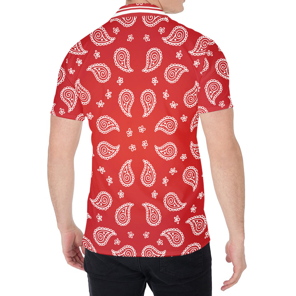 Red And White Bandana Print Men's Shirt