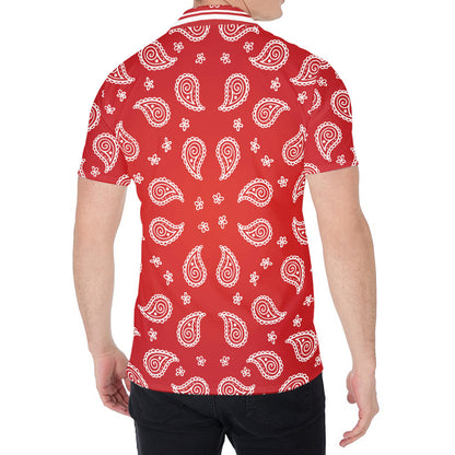 Red And White Bandana Print Men's Shirt