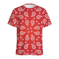 Red And White Bandana Print Men's Athletic T-Shirt