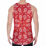 Red And White Bandana Print Men's Velvet Tank Top