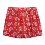 Red And White Bandana Print Mesh Shorts