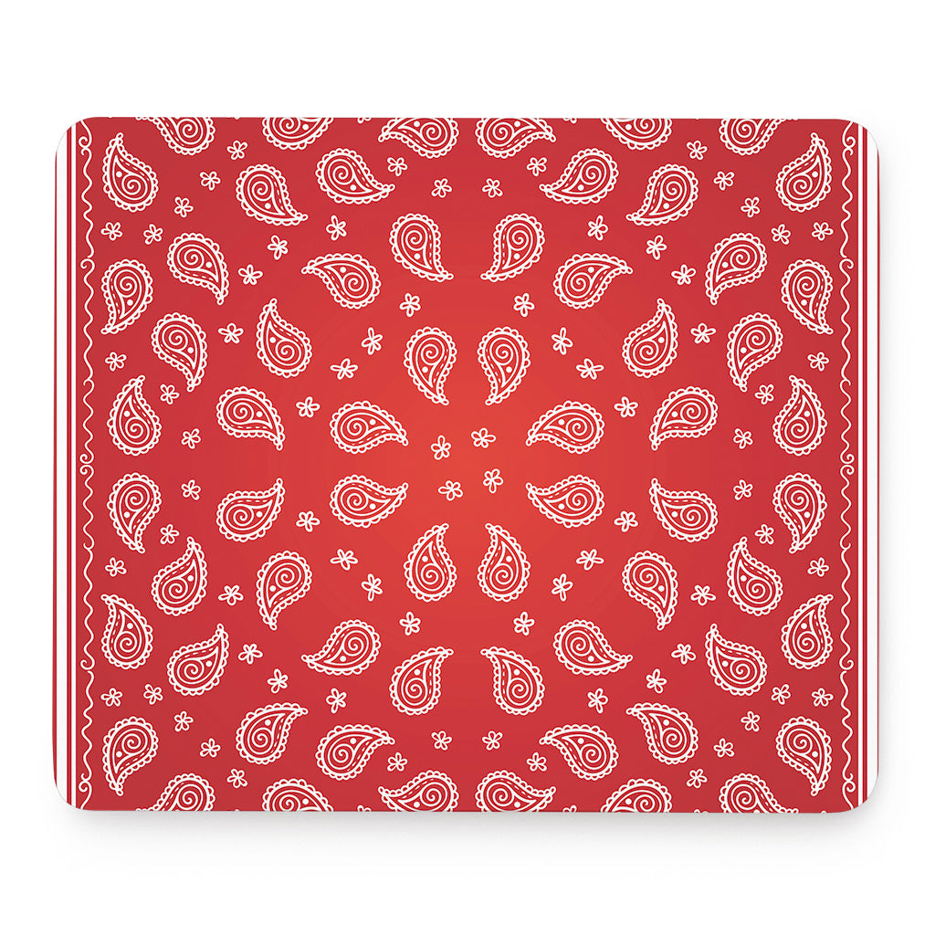 Red And White Bandana Print Mouse Pad